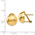 Load image into Gallery viewer, 14K Yellow Gold Hammered Omega Back Post Earrings

