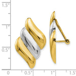 Load image into Gallery viewer, 14K Yellow Gold &amp; Rhodium Non-pierced Omega Back Earrings
