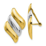 Load image into Gallery viewer, 14K Yellow Gold &amp; Rhodium Non-pierced Omega Back Earrings
