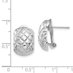 Load image into Gallery viewer, 14K White Gold Polished Quilted Omega Back Post Earrings
