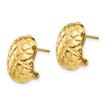 Load image into Gallery viewer, 14K Yellow Gold Polished Quilted Omega Back Post Earrings
