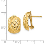 Load image into Gallery viewer, 14K Yellow Gold Polished Quilted Omega Back Post Earrings
