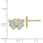 Load image into Gallery viewer, 14K Yellow Gold &amp; Rhodium Butterfly Post Earrings
