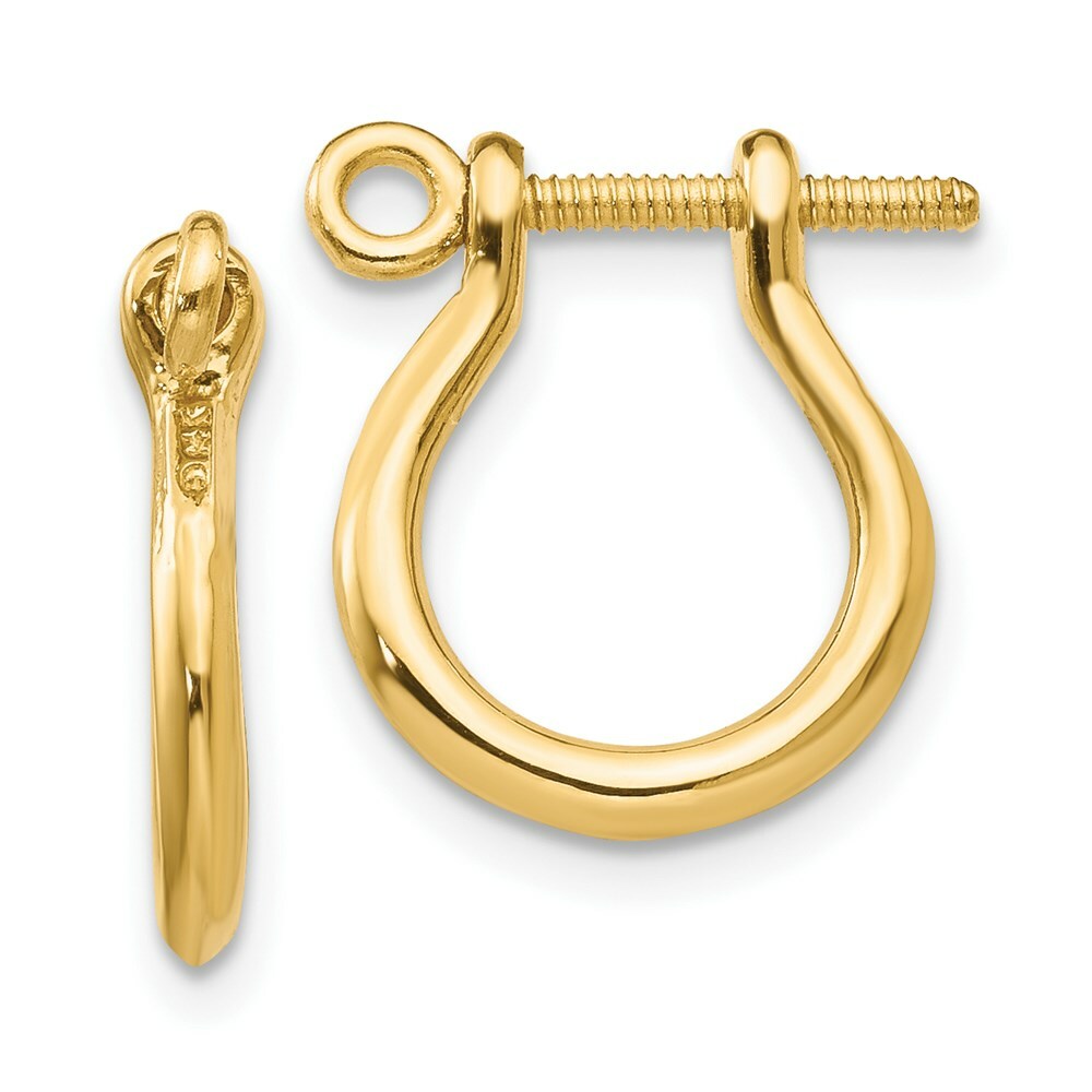 14K Yellow Gold Shackle Link Screw Earrings