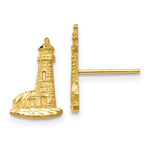 Load image into Gallery viewer, 14K Yellow Gold Diamond-cut Lighthouse Earrings

