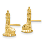 Load image into Gallery viewer, 14K Yellow Gold Diamond-cut Lighthouse Earrings
