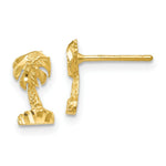 Load image into Gallery viewer, 14K Yellow Gold Diamond-cut Palm Tree Earrings
