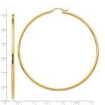 Load image into Gallery viewer, 14K Yellow Gold Hoop Earrings  70mm length
