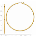 Load image into Gallery viewer, 14K Yellow Gold Hoop Earrings  75mm length
