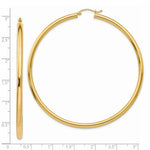 Load image into Gallery viewer, 14K Yellow Gold Hoop Earrings  70mm length

