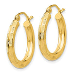 Load image into Gallery viewer, 14K Yellow Gold Textured Hoop Earrings 20mm length
