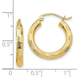 Load image into Gallery viewer, 14K Yellow Gold Textured Hoop Earrings 20mm length
