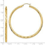 Load image into Gallery viewer, 14K Yellow Gold Textured Hoop Earrings 55mm length
