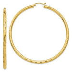 Load image into Gallery viewer, 14K Yellow Gold Textured Hoop Earrings 65mm length
