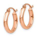 Load image into Gallery viewer, 14K Rose Gold Hoop Earrings  15mm length
