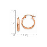 Load image into Gallery viewer, 14K Rose Gold Hoop Earrings  15mm length
