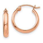 Load image into Gallery viewer, 14K Rose Gold Hoop Earrings  15mm length

