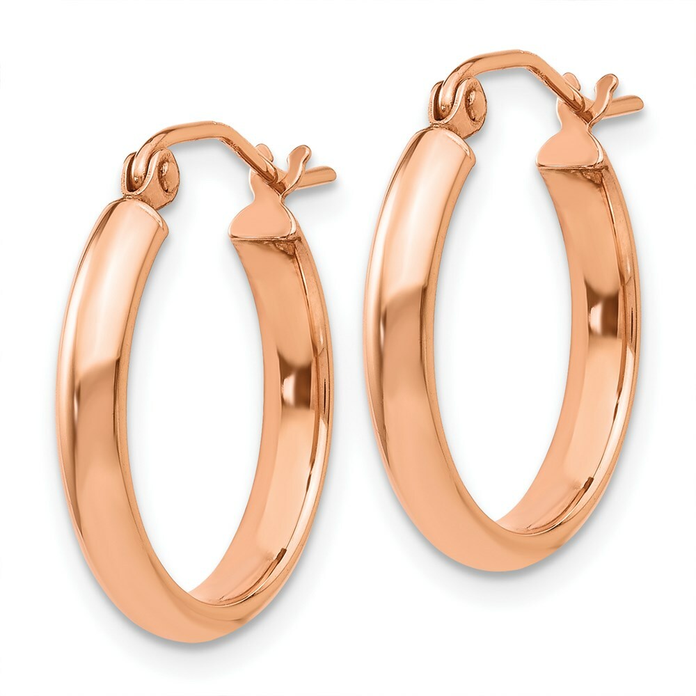 14K Rose Gold Hoop Earrings  18mm length