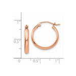 Load image into Gallery viewer, 14K Rose Gold Hoop Earrings  18mm length
