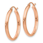 Load image into Gallery viewer, 14K Rose Gold Hoop Earrings  25mm length
