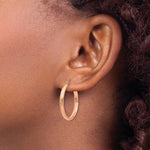 Load image into Gallery viewer, 14K Rose Gold Hoop Earrings  25mm length
