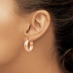 Load image into Gallery viewer, 14K Rose Gold Hoop Earrings  21mm length
