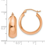 Load image into Gallery viewer, 14K Rose Gold Hoop Earrings  21mm length
