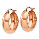 Load image into Gallery viewer, 14K Rose Gold Hoop Earrings  21mm length

