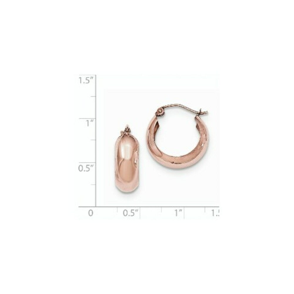14K Rose Gold Hoop Earrings  21mm length