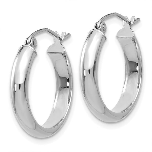 14K White Gold Hoop Earrings  20mm length