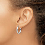Load image into Gallery viewer, 14K White Gold Hoop Earrings  20mm length
