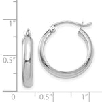 Load image into Gallery viewer, 14K White Gold Hoop Earrings  20mm length
