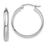 Load image into Gallery viewer, 14K White Gold Hoop Earrings  26mm length
