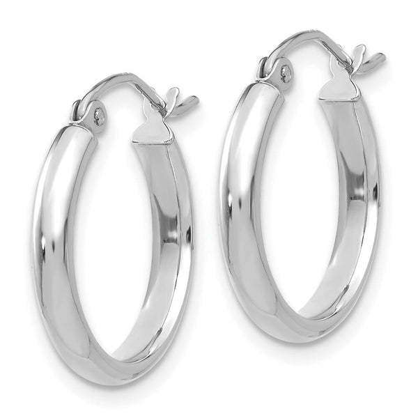 14K White Gold Hoop Earrings  21mm length