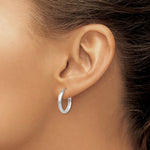 Load image into Gallery viewer, 14K White Gold Hoop Earrings  21mm length
