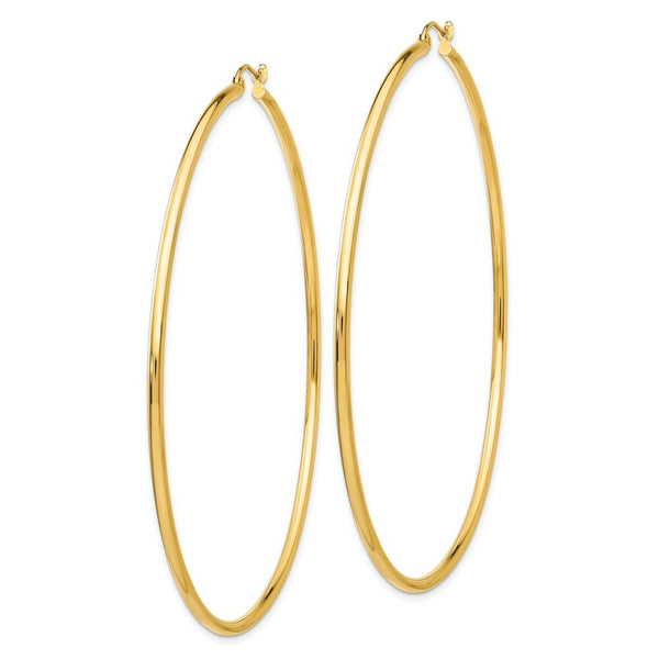 14K Yellow Gold Light Weight Hoop Earrings  75mm length
