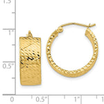 Load image into Gallery viewer, 14K Yellow Gold Diamond Cut Hoop Earrings  22mm length

