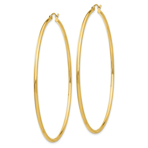 14K Yellow Gold Light Weight Hoop Earrings  70mm length