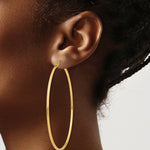 Load image into Gallery viewer, 14K Yellow Gold Light Weight Hoop Earrings  70mm length
