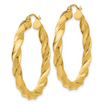 Load image into Gallery viewer, 14K Yellow Gold Light Twisted Hoop Earrings  38mm length

