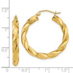Load image into Gallery viewer, 14K Yellow Gold Light Twisted Hoop Earrings  31mm length
