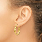 Load image into Gallery viewer, 14K Yellow Gold Light Twisted Hoop Earrings  26mm length
