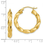 Load image into Gallery viewer, 14K Yellow Gold Light Twisted Hoop Earrings  26mm length
