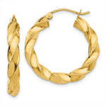 Load image into Gallery viewer, 14K Yellow Gold Light Twisted Hoop Earrings  26mm length
