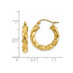 Load image into Gallery viewer, 14K Yellow Gold Light Twisted Hoop Earrings  21mm length
