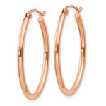 Load image into Gallery viewer, 14K Rose Gold Oval Hoop Earrings  33mm length
