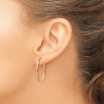 Load image into Gallery viewer, 14K Rose Gold Oval Hoop Earrings  33mm length

