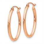 Load image into Gallery viewer, 14K Rose Gold Oval Hoop Earrings  26mm length
