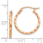 Load image into Gallery viewer, 14K Rose Gold Twisted Hoop Earrings  0mm length
