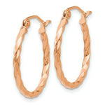 Load image into Gallery viewer, 14K Rose Gold Twisted Hoop Earrings  0mm length
